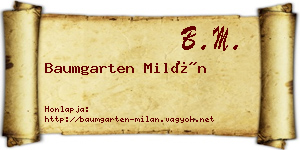 Baumgarten Milán névjegykártya